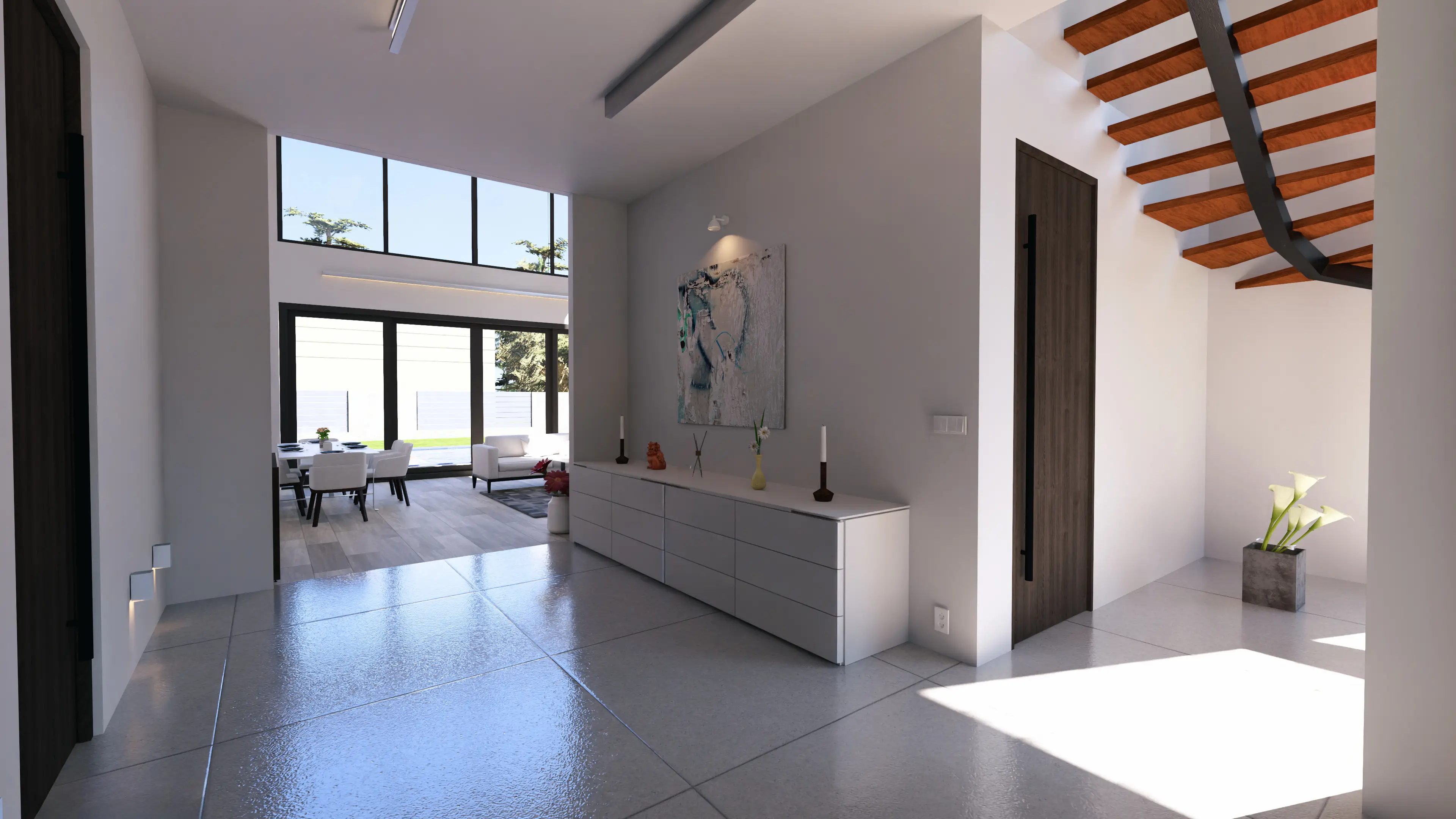 Serenita 1805 Modern İç Mekan Tasarımı Koridor